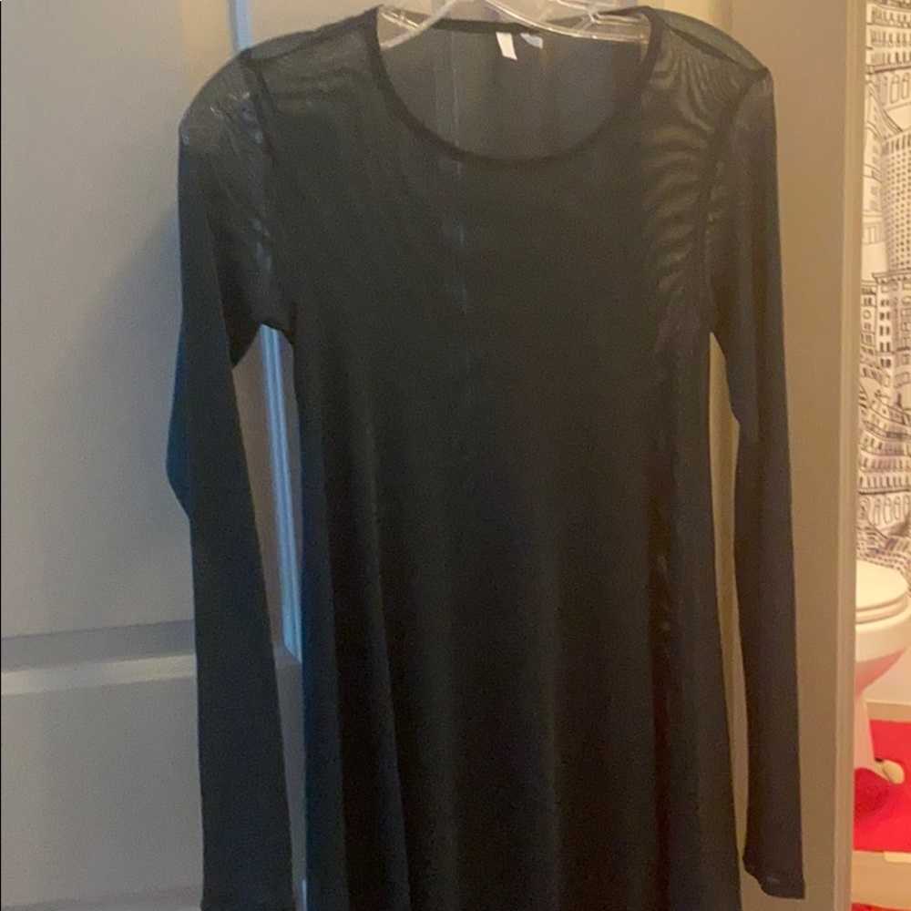 UO Sheer Dark Green Blue Mesh Dress *NWOT